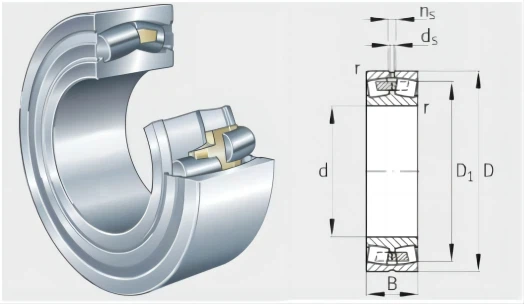 Available 222/600-MB With Size 600x1090x280 mm - Spherical Roller Bearing